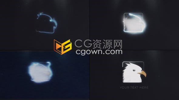 AE模板高科技网络游戏数字代码信号损坏故障噪波Glitch Logo片头