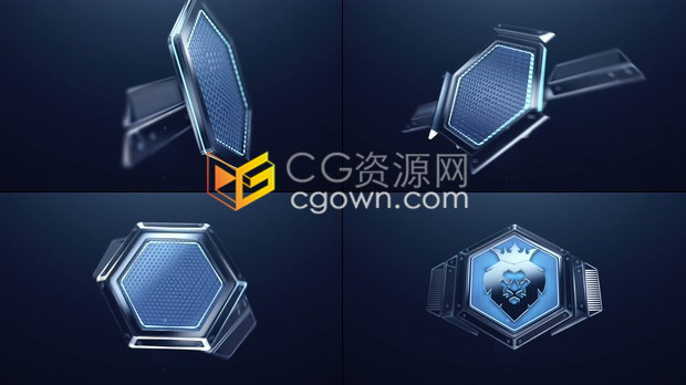 AE模板三维智能金属感机械电脑配件组合变换演绎科技感3D标志片头