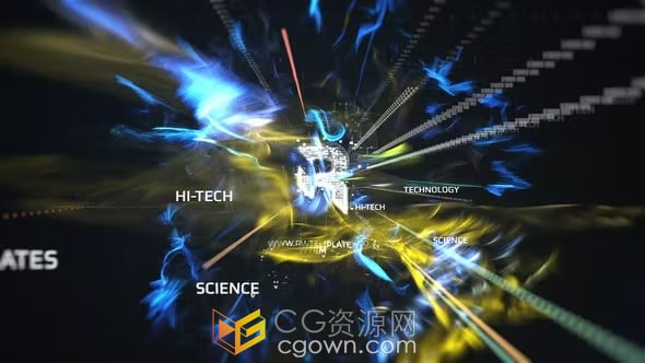 Hi-Tech Logo高科技视频片头动画AE模板