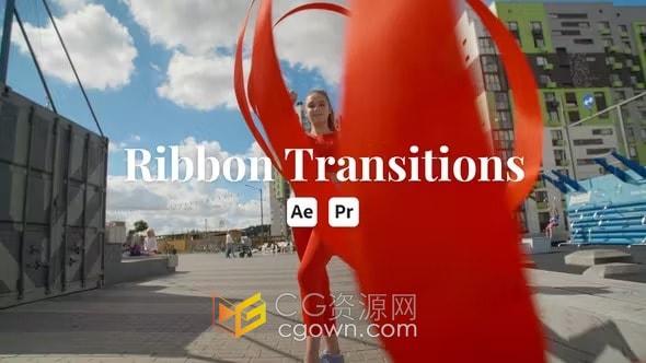 8种彩带图形动画遮罩转场过渡效果-AE&PR模板下载