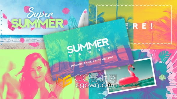 AE模板-夏季活动内容宣传开场视频片头Summer Intro