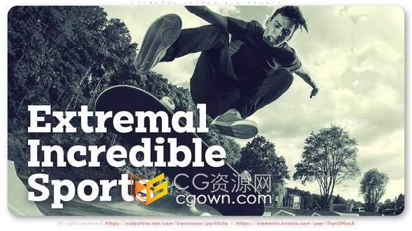 AE模板-宣传街头舞者城市极速运动山地自行车极限格斗滑雪板视频片头