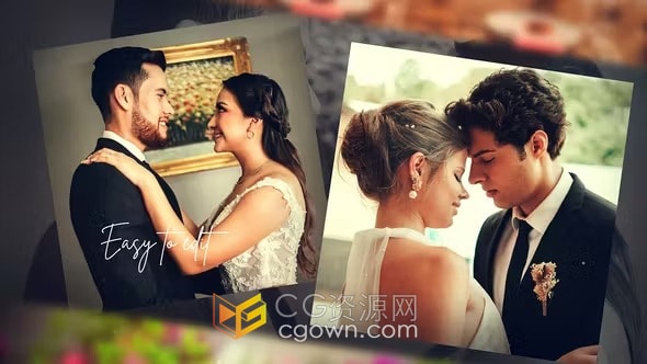 婚礼照片幻灯片视频相册动画-AE模板下载