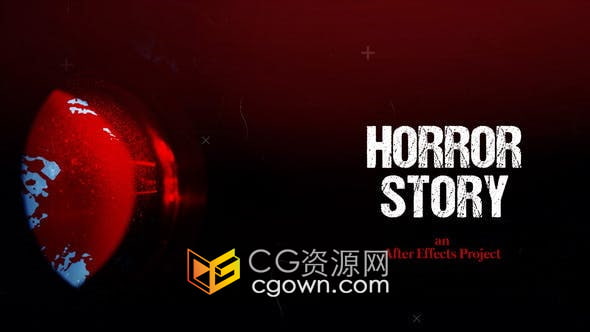 AE模板-令人毛骨悚然黑暗死亡恐怖血迹哑光电影宣传视频动画