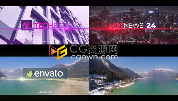 AE模板-模拟折射立方体演绎真实钻石错觉创意科技公司标志片头