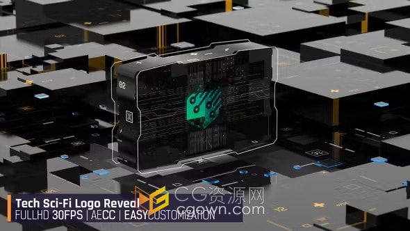 3D环境科幻高科技场景演绎LOGO视频片头-AE模板