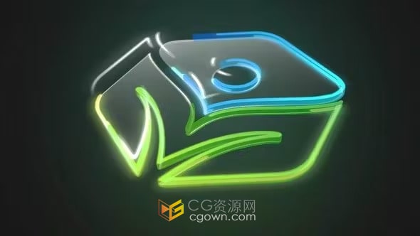 多彩干净明亮线条描边绘制LOGO轮廓标志动画-AE模板