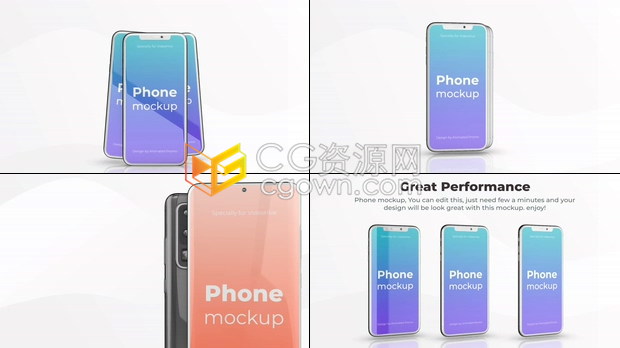AE模板-Phone11与三星S20系列样机模型介绍APP应用程序宣传广告视频