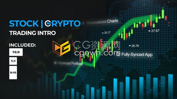 AE模板股票市场交易介绍折线图大盘分析金融银行业务宣传片头