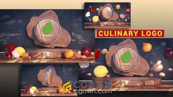 烹饪厨师介绍厨房厨具食谱品牌LOGO动画视频AE模板