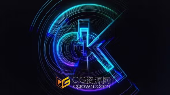 炫彩灯光动画演绎现代企业标志展示-AE模板