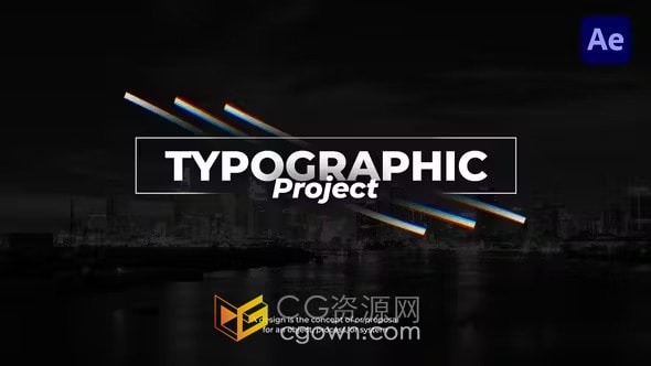 10个动态排版RGB动画全屏大标题-AE模板