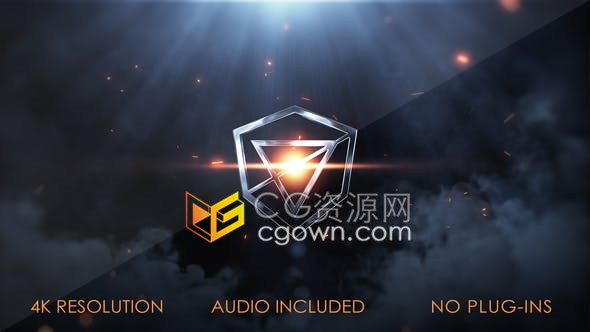 火球动画路径烟雾特效爆炸LOGO动画视频片头制作-AE模板