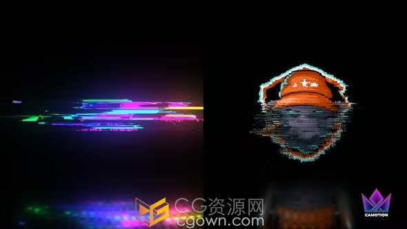AE模板-时尚故障效果3D发光标志动画Super Glitch Logo Reveal