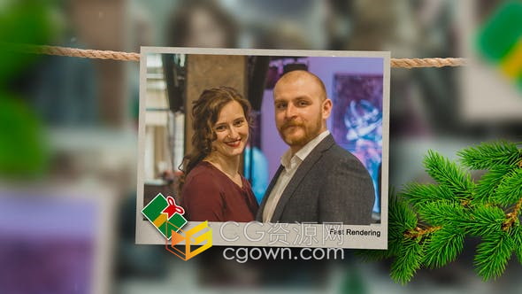 AE模板-圣诞节家庭回忆照片幻灯片视频相册Christmas Photo