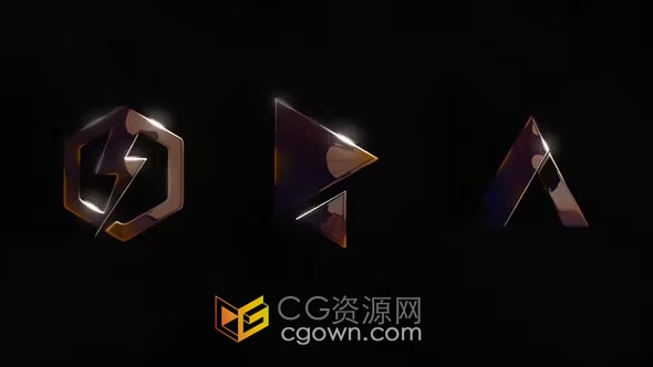 AE模板-金属光泽金色闪耀标志动画Gold Shine Logo