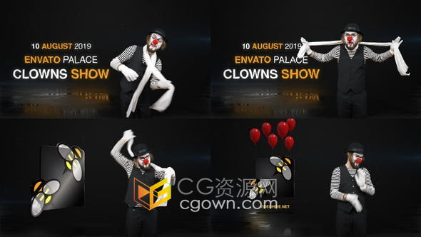 AE模板-小丑幽默表演马戏团演出活动宣传片头视频制作
