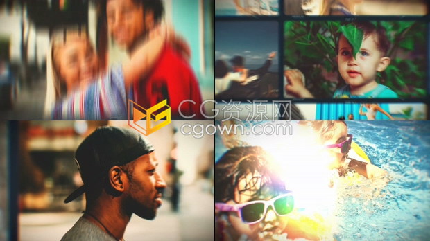 动态照片幻灯片唯美光效回忆相册视频制作时长3多分钟-AE模板