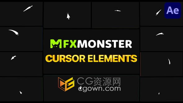 AE模板-Cursors Elements 23组光标动画元素效果视频