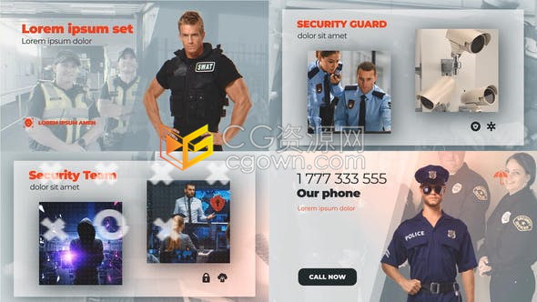 网络安全保护技术警卫保镖安保人员介绍宣传视频动画制作-AE模板