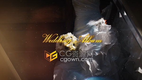 婚礼相册AE模板婚纱照片展示动画幻灯片视频