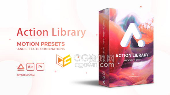 Action Library AE脚本快速制作图层物体运动动画效果工具