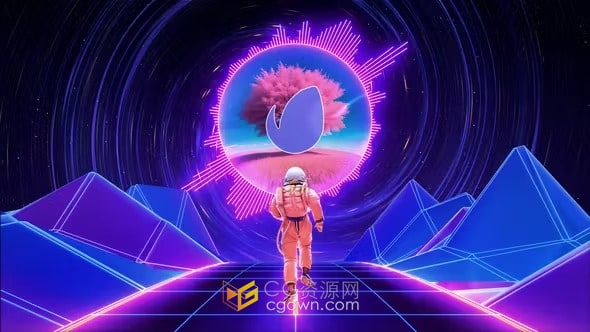 AE模板-空间传送门怀旧复古风格震撼视觉效果音乐可视化
