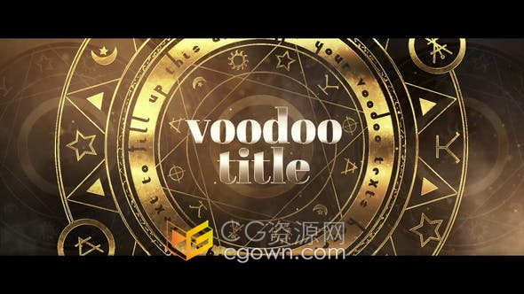 AE模板-巫毒魔术师发光图案恐怖电影标题视频片头