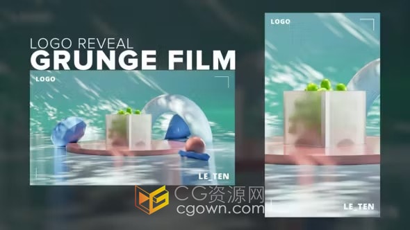 AE模板-3D立体盒子打开苹果散落LOGO动画时尚网站商业活动片头