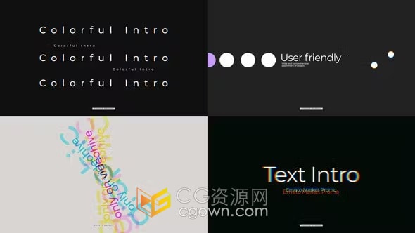 AE模板-干净动态文字介绍现代企业广告视频字幕动画