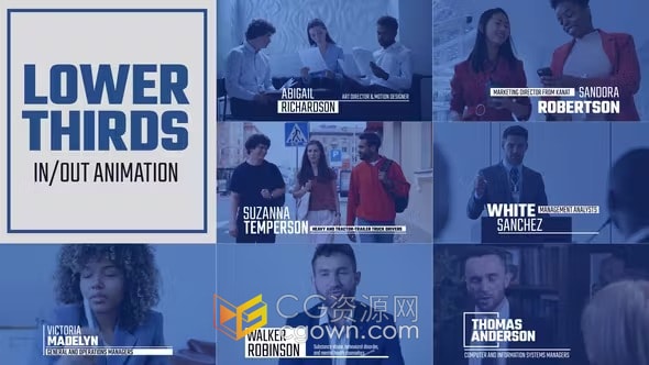 AE模板-现代公司企业宣传视频排版标题人名介绍字幕动画