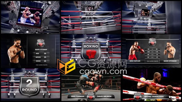 AE模板-拳击战斗体育赛事开场新闻包装片头