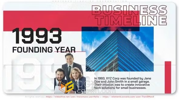 公司企业时间线媒体演示企业发展史宣传片-AE模板