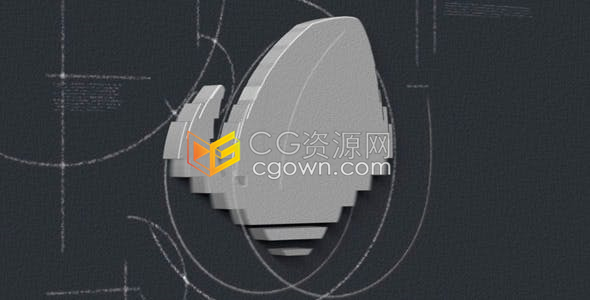 AE模板-建筑公司施工企业快速轻便挤圧生成3D翻转标志LOGO片头