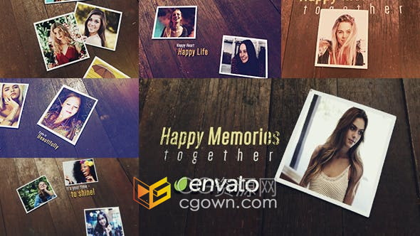 AE模板-快乐时光照片库展示动画视频相册制作工程