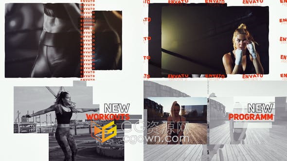 AE模板-健身房时尚运动Vlog宣传片头动画视频