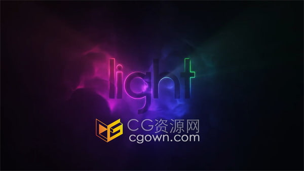 AE模板-大气简约明亮彩色灯光笼罩标志动画显示活动视频开场白Light Logo