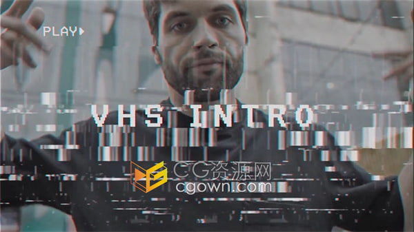 快节奏老式录像带效果VHS Intro活力动画AE模板