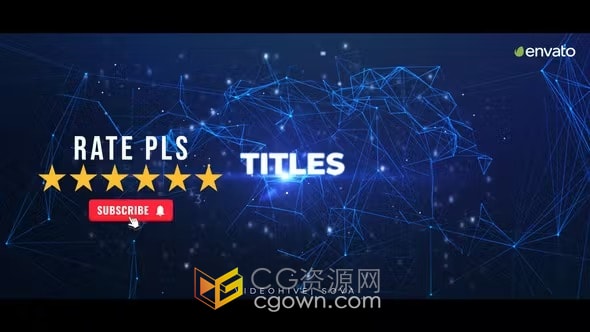 故障效果数字图形Plexus发光标题技术视频网络安全主题演示-AE模板