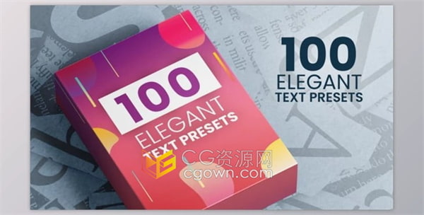优雅的文本预设100 个带有进出动画的文本动画V1-AE预设