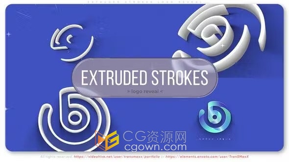 简约企业风格3D挤压LOGO动画视频片头-AE模板