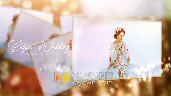 AE模板-婚礼视频相册婚纱照片唯美展示动画幻灯片
