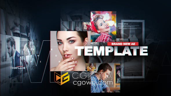 AE模板-动态视图快速介绍开场白幻灯片旅行冲浪运动城市青年时尚视频片头