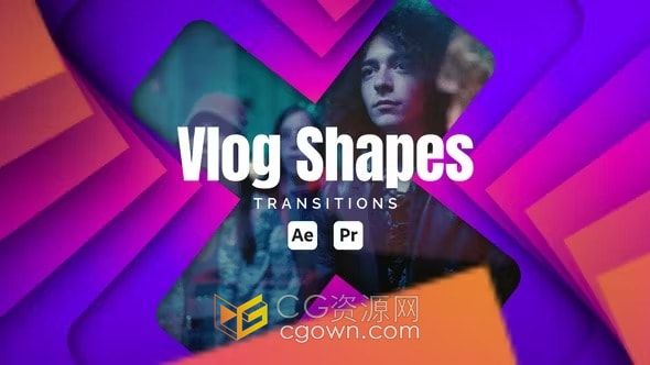 15种图标形状图形动画转场过渡动画-AE&PR模板下载