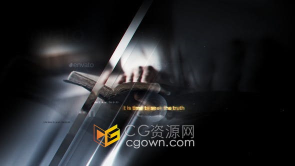 AE模板-史诗般历史幻灯片鼓舞人心激励光效图形遮罩宣传视频