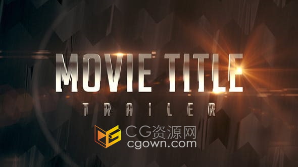 AE模板-电影片名预告片头光效金属文字动画效果视频制作