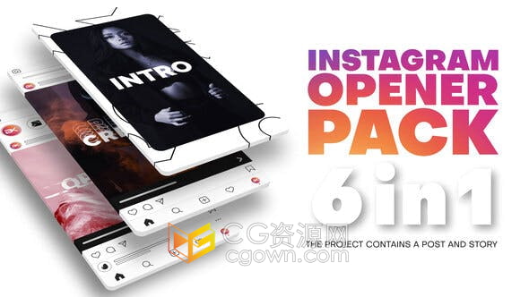 AE模板-社交媒体垂直效果最新产品或服务项目广告短视频动画