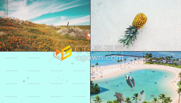 AE模板-时尚可视化几何形状过渡包复古风格多彩元素文本徽章转场动画