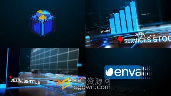 商业品牌开业活动视频片头金融商务新闻栏目企业会议开场-AE模板