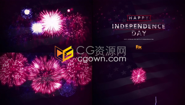 AE模板-制作烟花庆典开幕式背景体育爱国主题节日晚会包装片头